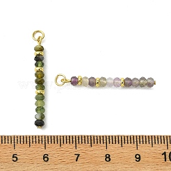 天然の混合宝石と真鍮のペンダント  ファセットロンデルビーズチャーム  ゴールドカラー  染めと未染色の混合  31x3mm  穴：3mm&nbsp;PALLOY-JF05905