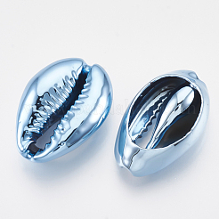 カウリーシェルビーズ  UVメッキ付き  穴なし/ドリルなし  ミックスカラー  20~25x14~16x5~7mm&nbsp;SHEL-S274-30