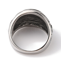 バイキング 304 ステンレススチール トリケトラ/トリニティ ノット ワイド フィンガー リング 男性用  アンティークシルバー  17mm  usサイズ10（19.8mm）&nbsp;RJEW-U005-12AS