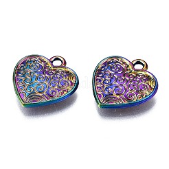 合金ペンダント  カドミウムフリー＆ニッケルフリー＆鉛フリー  つるの心  虹色  15.5x15x3mm  穴：1.6mm&nbsp;PALLOY-N163-038-NR