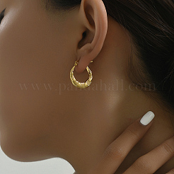 201ステンレススチール製フープピアス（女性用）  18KGP本金メッキ  22x20mm&nbsp;NW7881-1