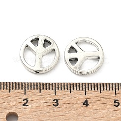 チベット風合金ビーズ  カドミウムフリー＆鉛フリー  ピースサイン  アンティークシルバー  13x2.5mm  穴：1mm  約800個/1000g&nbsp;TIBEB-A14187-AS-RS