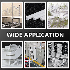 ABSプラスチック丸チューブ120個  DIYサンドテーブル建築モデル作成用  ホワイト  250x2mm  1mm内径&nbsp;KY-OC0001-12C