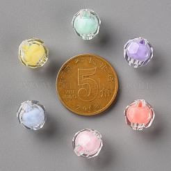 透明なアクリルビーズ  二層ビーズ  多面カット  ラウンド  ミックスカラー  9.5x9.5mm  穴：2mm  約535個/257g&nbsp;LS-TACR-S152-04A