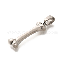 変色防止304ステンレススチールペンダント  犬の骨のチャーム  ステンレス鋼色  44.5x12x5.5mm  穴：10x5.5mm&nbsp;STAS-Z110-45P