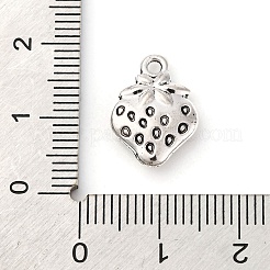 合金のチベット風チャーム  イチゴのチャーム  アンティークシルバー  15x11x3.5mm  穴：1.6mm&nbsp;FIND-A053-02AS