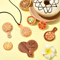 50個 10スタイル樹脂模造ピザ  シミュレーション食品  小道具の装飾のふりをする  ミックスカラー  28.5~59.5x2~7mm  5個/スタイル&nbsp;FIND-CJ0004-34