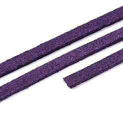 環境に優しいフェイクスエードコード  フェイクレース  パープル  3.0x1.4mm  約98.42ヤード（90m）/ロール&nbsp;LW-R007-3.0mm-1065