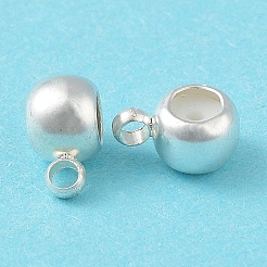 真鍮チューブベイル  ループベイル  スライダービーズ  カドミウムフリー＆鉛フリー  925銀メッキ  6x4x3.5mm  穴：1.2mmと1mm&nbsp;KK-R149-13A-S