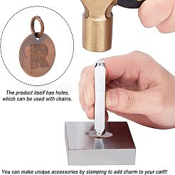 真鍮刻印入りブランクタグチャーム100個  ニッケルフリー  フラットラウンド  赤銅鉱  12x0.5mm  穴：4.2mm&nbsp;KK-FH0002-60R