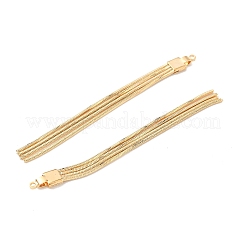 真鍮タッセルペンダント  18KGP本金メッキ  64x4.5x2mm  穴：1.2mm&nbsp;KK-L254-10G