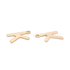 ステンレススチールチャーム201個  アルファベット  18KGP本金メッキ  文字.k  12x9x0.6mm  穴：1.4mm&nbsp;STAS-C021-06G-K