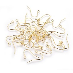 アイアン製ピアスフック  水平ループ付き  ニッケルフリー  ゴールドカラー  19x16mm  穴：2mm  22ゲージ  ピン：0.6mm&nbsp;IFIN-T001-04G-NF