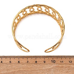 女性用304ステンレススチールカフバングル  イオンプレーティング（ip）  空洞化  18KGP本金メッキ  1-1/4インチ（3.2cm）  内径：1-7/8x2-1/4インチ（4.7x5.65cm）&nbsp;BJEW-G749-01G