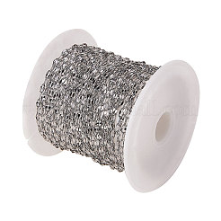 304ステンレススチールダップチェーン  ハンダ付け  スプールで  ステンレス鋼色  リンク：3.5x1.5x0.3mm&nbsp;CHS-CJC0001-04P
