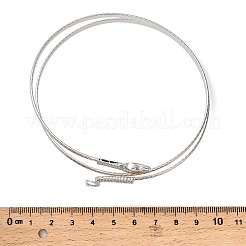 女性用合金上腕オープンカフバングル  ヘビ  プラチナ  内径：2-7/8~3-1/8インチ（7.3~8cm）&nbsp;BJEW-U037-01B-P