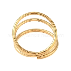 イオンプレーティング(IP) 304 ステンレススチール 多層オープンカフリング 女性用  18KGP本金メッキ  16mm  内径：17mm&nbsp;STAS-S125-11G