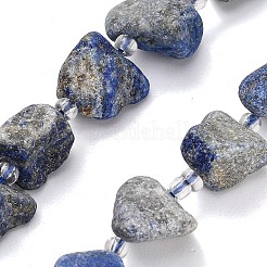 天然石ラピスラズリビーズ  ラフ  ナゲット  13~23x12~16x6~13mm  穴：1mm  約11~13個/連  7.44''（18.9cm）〜7.99''（20.3cm）&nbsp;GG-CBA0B77-A02-03