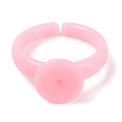 カフのカラフルなアクリルリングのコンポーネント  子供用  ピンク  14mm  トレイ：9mm&nbsp;SACR-R740