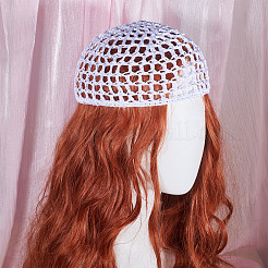 女性用アフリカン布製クーフェイハット 1個  ホワイト  155x173x8mm&nbsp;AJEW-TADJ0001-12G