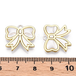 スパリ塗装ペンダント付き合金  鉛フリー＆カドミウムフリー  蝶結び  ミックスカラー  17x18.5x4mm  穴：1.6mm&nbsp;PALLOY-N176-16-RS