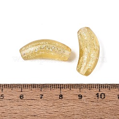 手作りランプワークビーズ連売り  カーブチューブ  銀粉末と  ライトカーキ  26~29x9~11mm  穴：1.4~3.5mm  約20個/連  20.08~21.26インチ（51~54cm）&nbsp;LAMP-N038-06D