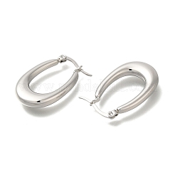 女性用304ステンレススチールオーバルフープピアス  ステンレス鋼色  28x4mm&nbsp;EJEW-S227-69P