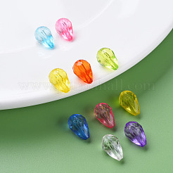 透明なアクリルビーズ  多面カット  ティアドロップ  ミックスカラー  12x8mm  穴：1.5mm  約1338個/500g&nbsp;MACR-S373-59B
