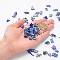 天然石ラピスラズリビーズ  穴なし/ドリルなし  ナゲット  タンブルストーン  花瓶フィラーの宝石  9~20x5~7x2~6mm  約1428個/1000g&nbsp;G-F710-09