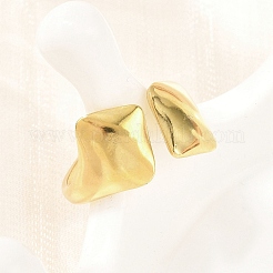女性用304ステンレススチールカフオープンリング  魚尾  ゴールドカラー  14.5mm  内径：18mm&nbsp;RJEW-A102-10A-G