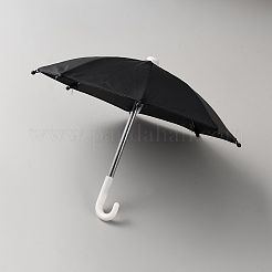 ミニポリエステル人形傘  ステンレスとプラスチックの傘  人形作り用品  DIY人形のアクセサリー用  ブラック  215x60x19mm&nbsp;AJEW-WH0314-462G