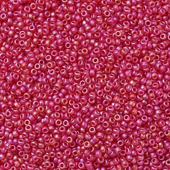 MIYUKIラウンドロカイユビーズ  日本製シードビーズ  11/0  （rr141fr）マット透明ルビーab  2x1.3mm  穴：0.8mm  約5500個/50g&nbsp;SEED-X0054-RR0141FR