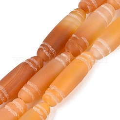 天然石瑪瑙ビーズ連売り  バレル  染め＆加熱  38~41x11~15mm  穴：2~3mm  約8個/連  12.40~12.60インチ（31.5~32cm）&nbsp;G-Q606-42F