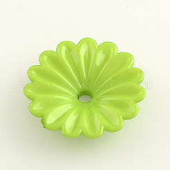 不透明なアクリルフラワービーズキャップ  より多くの花びら  ミックスカラー  31x7mm  穴：4mm  約295個/500g&nbsp;SACR-Q099-M21