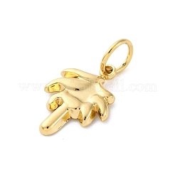 304ステンレススチールチャーム  丸カン付き  18KGP本金メッキ  ココヤシの木  15x10.5x2mm  穴：4mm&nbsp;STAS-U049-03A-03G