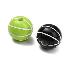 スポーツ用不透明アクリルビーズ  クラフトビーズ  バスケットボール  ミックスカラー  16mm  穴：3.8mm  約227個/500g&nbsp;MACR-C043-01