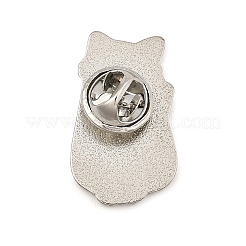 プライド月間エナメルブローチ  バックパック用合金ラペルピンバック  猫の形  ホワイト  28x17mm&nbsp;AL-I002-01P-02