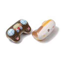 印刷された不透明なアクリルビーズ  猫  ミックスカラー  16x26x12mm  穴：2mm&nbsp;OACR-Z039-04
