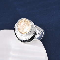 女性用亜鉛合金＆エナメルストレッチ指輪  ゴールドカラー  ラウンド  23x23.5mm  内径：20mm&nbsp;RJEW-M101-01C-G