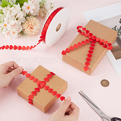 18mのハート型ポリエステルレースリボン  結婚式の招待状  花束  ギフト包装  レッド  5/8インチ（15mm）&nbsp;OCOR-CY0004-11B