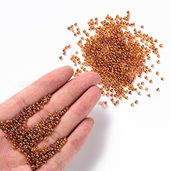 ラウンドガラスシードビーズ  透明色の虹  ラウンド  ダークチソウ  12/0  2mm  穴：1mm  約30000個/ポンド&nbsp;SEED-A007-2mm-162C