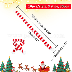 30個 3スタイル ミニ クリスマス ストライプ ニット スカーフ  クリスマス ワイン ボトル ブーケ デコレーション用  ミックスカラー  232~237x11~12x13mm  10個/スタイル&nbsp;DIY-NB0008-79