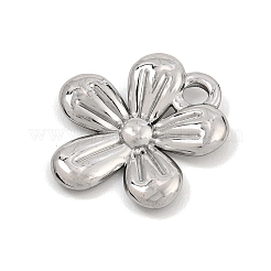 304ステンレスペンダント  花のチャーム  ステンレス鋼色  23x21x3mm  穴：2.5mm&nbsp;SA-CBAA487-19P