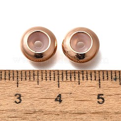ラックメッキ真鍮製ビーズ  カドミウムフリー＆鉛フリー  長持ちメッキ  フラットラウンド  ローズゴールド  9.5x4mm  穴：2mm&nbsp;KK-M313-02B-RG