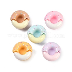 オペーク樹脂カボション  模造食品  ドーナツ  ミックスカラー  12.5x12.5x6.5mm&nbsp;RESI-H166-25E