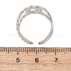 304ステンレススチールカフオープンリング  ナゲット  ステンレス鋼色  13.5mm  内径：17mm&nbsp;RJEW-P191-13P
