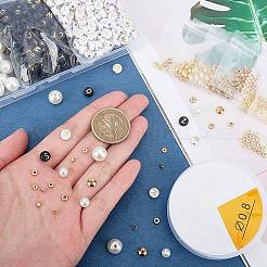 DIYジュエリーセット作成キット  304ステンレス鋼と真鍮のスペーサービーズを含む  アクリル＆ABSプラスチックビーズ  ラウンドクリスタル弾性ストレッチスレッド  ミックスカラー  ビーズ：690個/箱&nbsp;DIY-AR0001-73