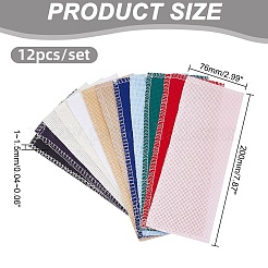 刺繡布  パンチ刺繍生地  ミックスカラー  200x76x1~1.5mm  12個/セット&nbsp;DIY-WH0660-14B