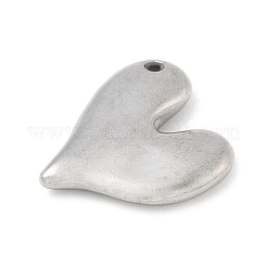 304ステンレススチールハートペンダント  変色防止  ステンレス鋼色  18x17x3mm  穴：1.4mm&nbsp;LS-STAS-R162-01P-03