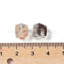 天然の赤いロドライトクォーツビーズ  ファセットスターカットラウンドビーズ  9x8~9x7.5~8mm  穴：0.9mm&nbsp;LS-G-D307-C02